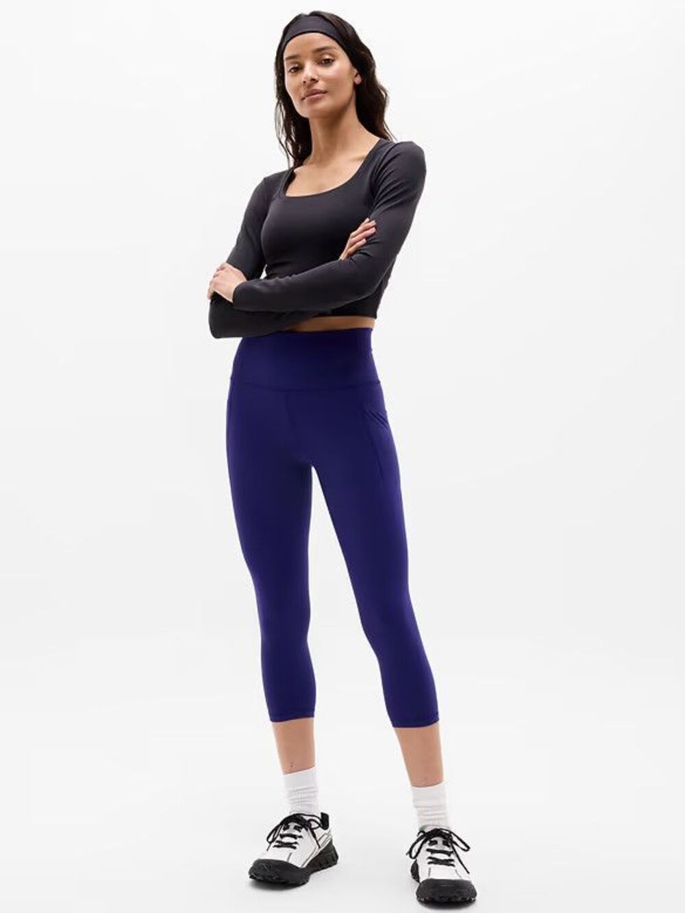 Athleta Salutation Stash High Rise Capri Mystic Purple #531304